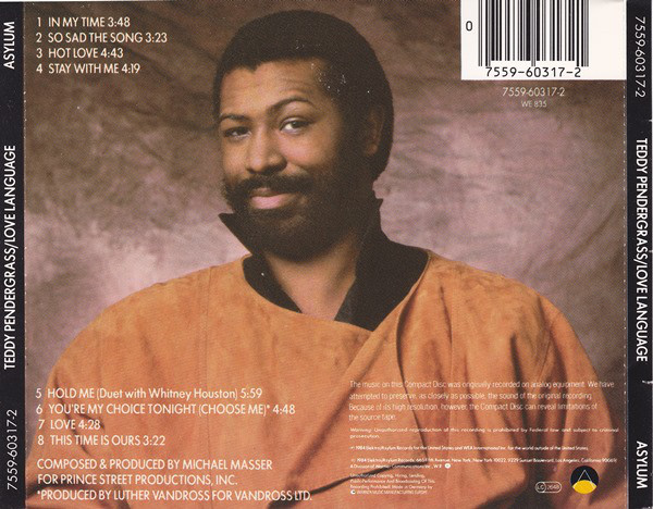 Teddy Pendergrass Love Language : Back | CD Covers | Cover Century ...